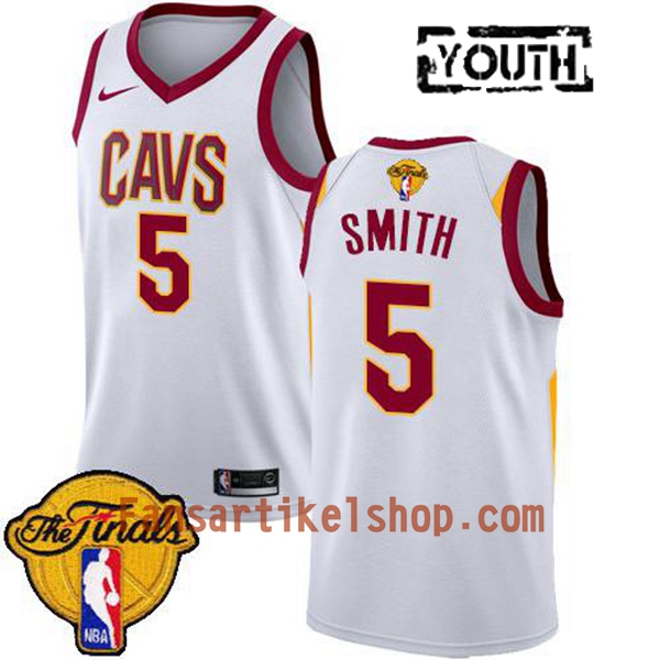 NBA Cleveland Cavaliers Trikot J.R. Smith 5 2018 NBA Finals Patch Nike Weiß Swingman - Kinder NBA Cleveland Cavaliers Trikot J.R. Smith 5 2018 NBA Finals Patch Nike Weiß Swingman - Kinder